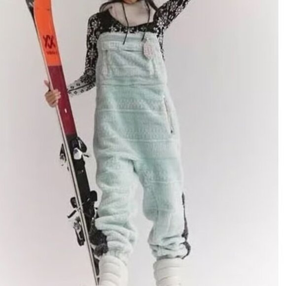Free People Movement Hit the Slopes Salopette Fleece Overall Bibs - Picture 4 of 4